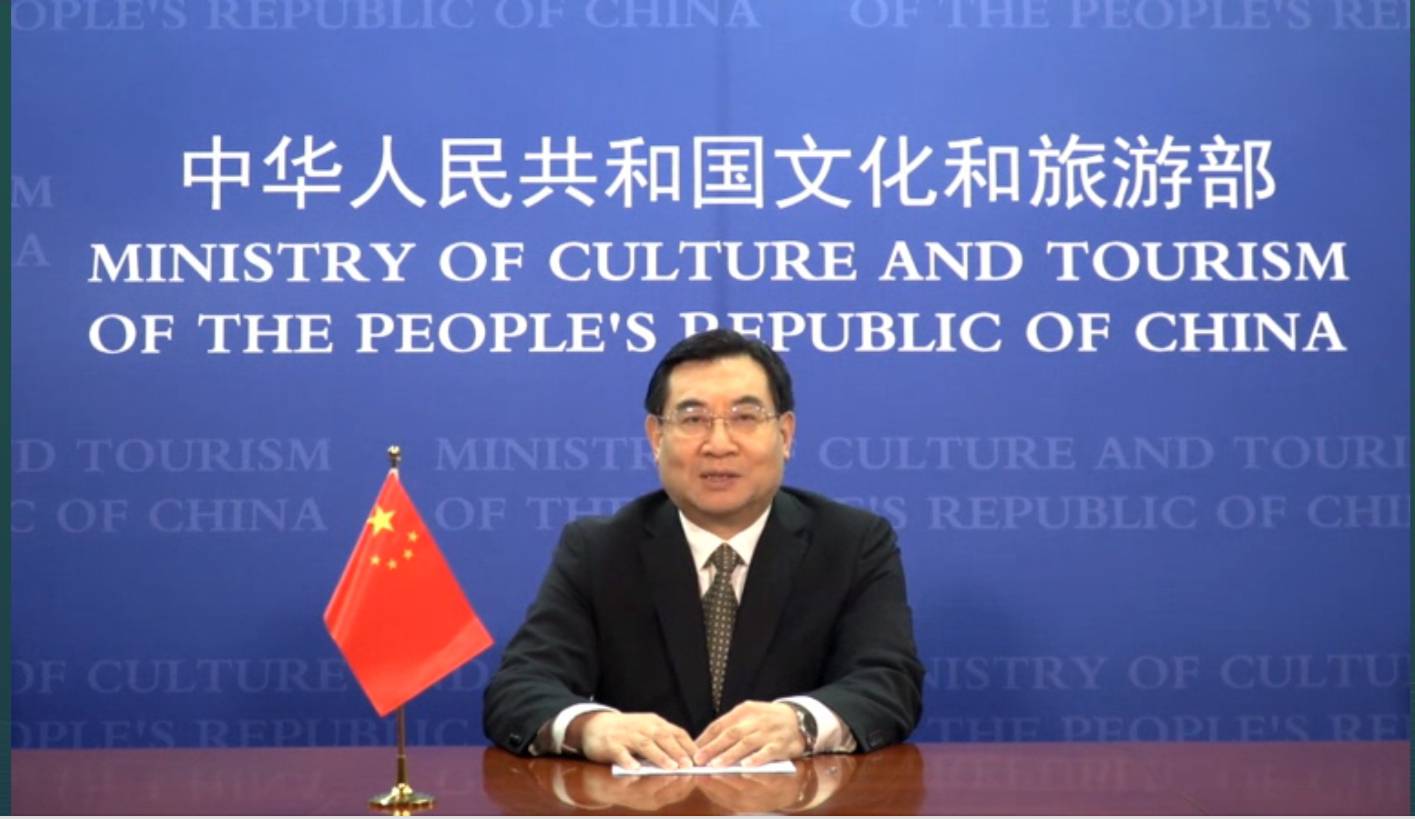 แถลงการณ์ โดยนาย Hu Heping รัฐมนตรีว่าการกระทรวงวัฒนธรรมและการท่องเที่ยว สาธารณรัฐประชาชนจีน