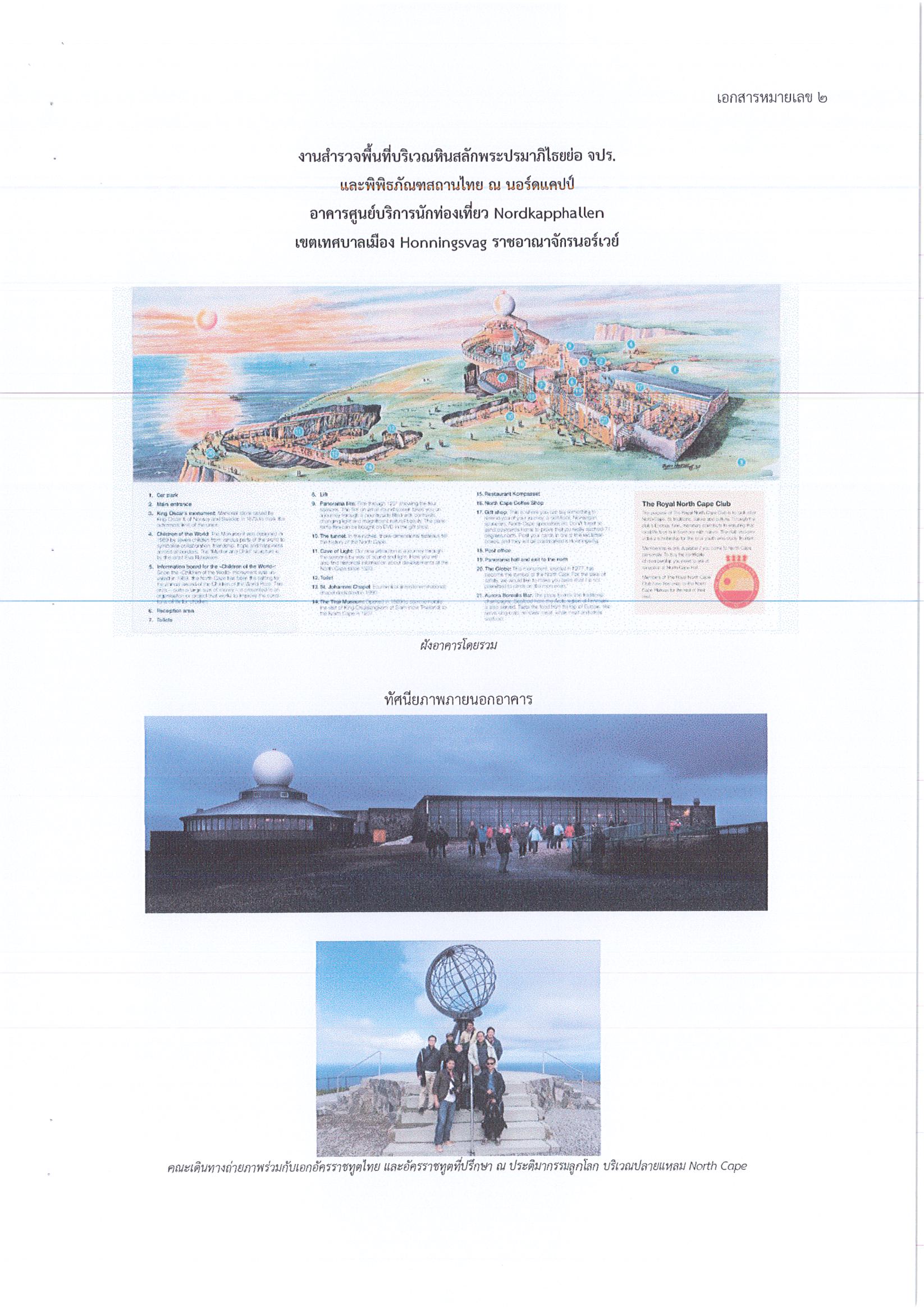 รายงานการเดินทางไปราชการ ณ ราชอาณาจักรนอร์เวย์ ระหว่างวันที่ 6 – 13 มิถุนายน 2559 โครงการสำรวจสภาพในพิพิธภัณฑสถานไทย ณ เมืองนอร์ดแคปป์ และสำรวจพระบรมราชานุสาวรีย์พระบาทสมเด็จพระจุลจอมเกล้าเจ้าอยู่หัว ณ เมืองเบรวิก