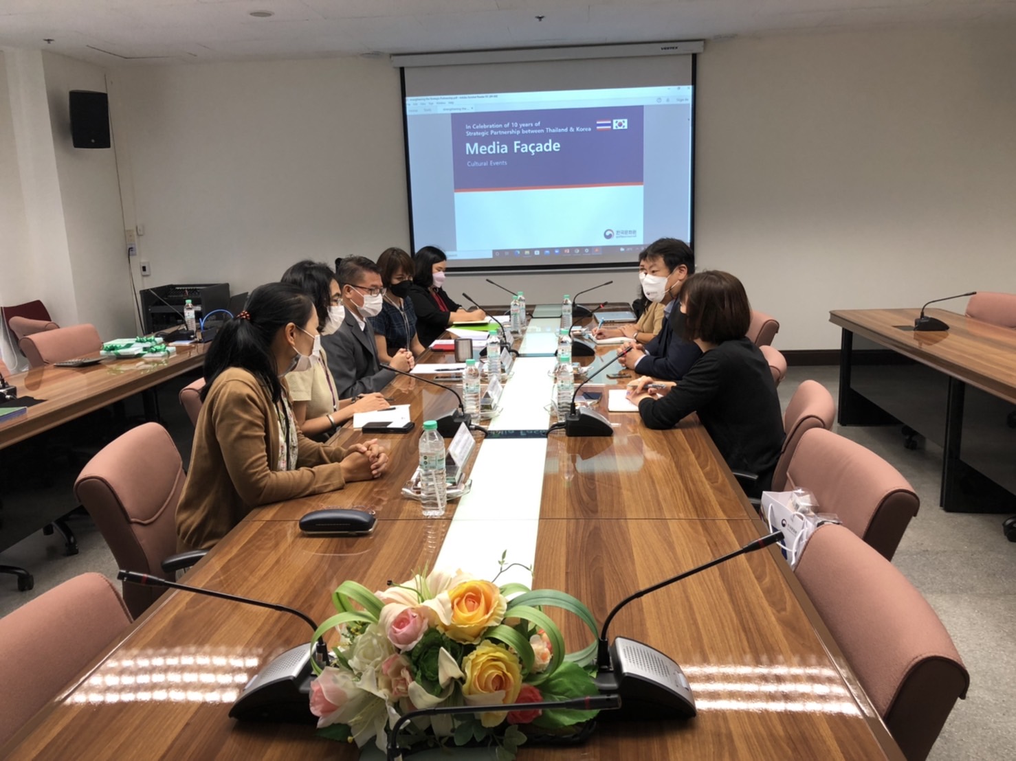 กลุ่มแผนงาน โครงการ และวิเทศสัมพันธ์ ร่วมประชุมหารือกับผู้อำนวยการศูนย์วัฒนธรรมเกาหลีประจำประเทศไทย