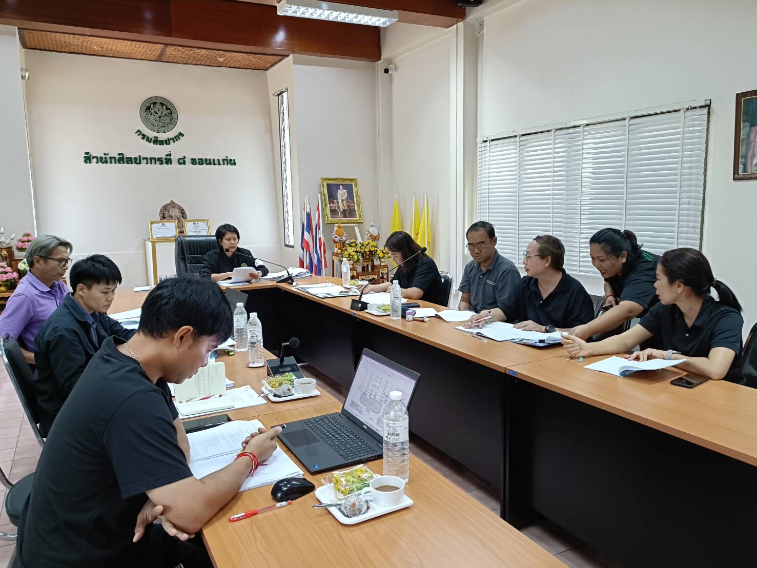 ภาพประกอบ :ประชุมติดตามความคืบหน้าผลการดำเนินงานโครงการปรับปรุงและพัฒนาการจัดแสดงนิทรรศการถาวรพิพิธภัณฑสถานแห่งชาติขอนแก่น ครั้งที่ ๒/๒๕๖๙