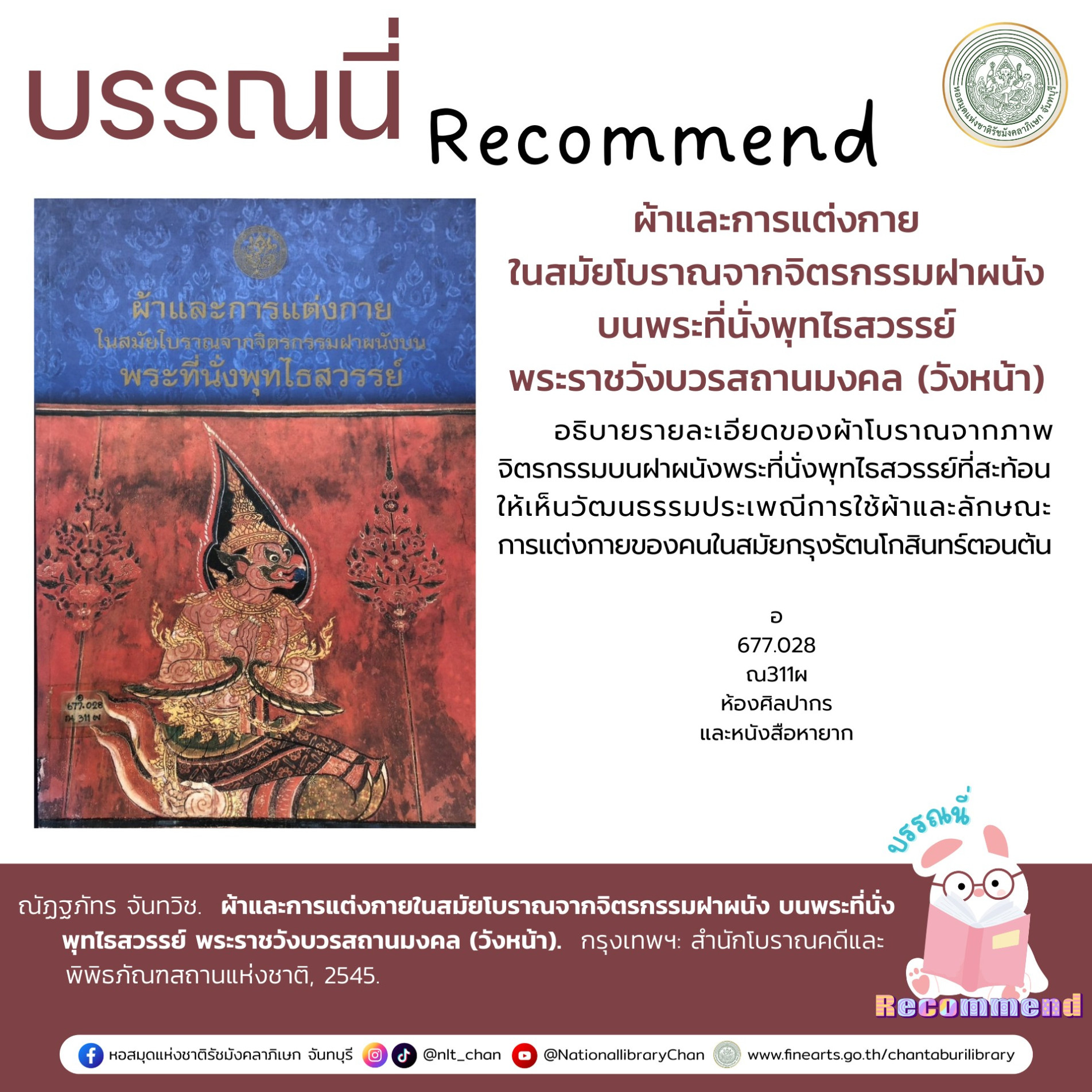 ภาพประกอบ :ผ้าและการแต่งกายในสมัยโบราณจากจิตรกรรมฝาผนัง บนพระที่นั่งพุทไธสวรรย์ พระราชวังบวรสถานมงคล (วังหน้า)
