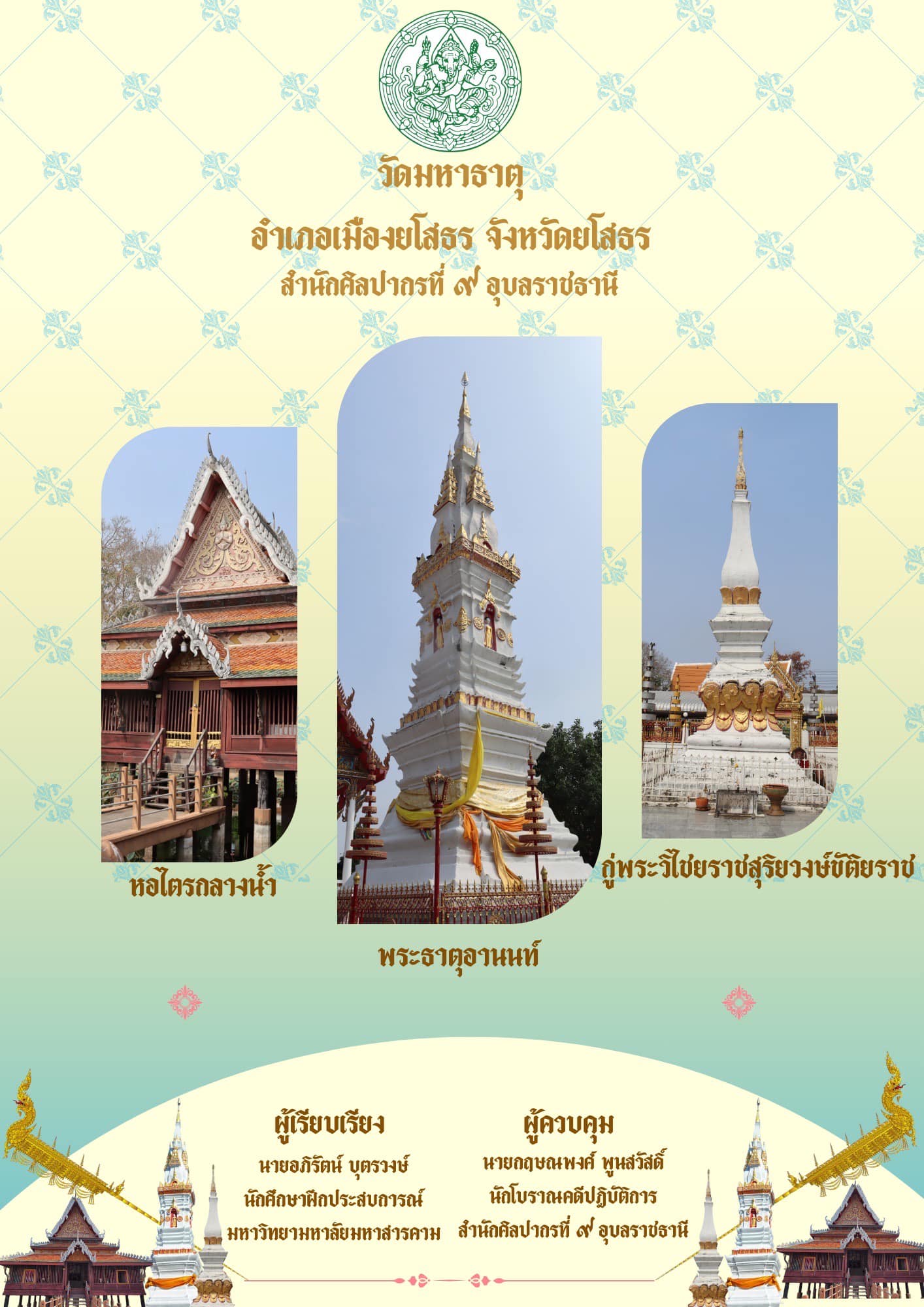 ภาพประกอบ :เรื่อง วัดมหาธาตุ อำเภอเมืองยโสธร จังหวัดยโสธร