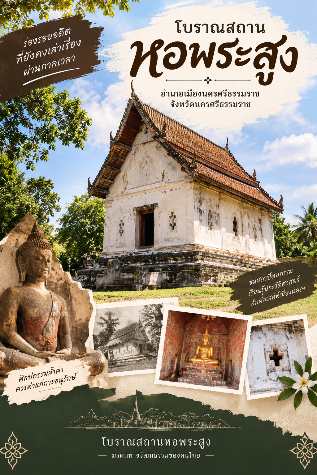 ภาพประกอบ :โบราณสถานหอพระสูง อำเภอเมืองนครศรีธรรมราช จังหวัดนครศรีธรรมราช